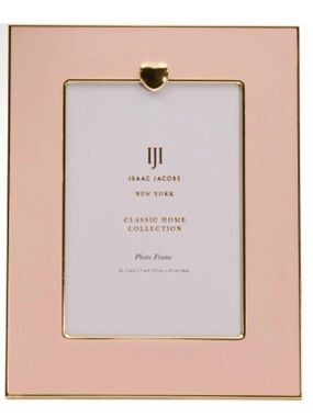 🆕- Isaac Jacobs Pink Enamel Heart Picture Frame. 5x7